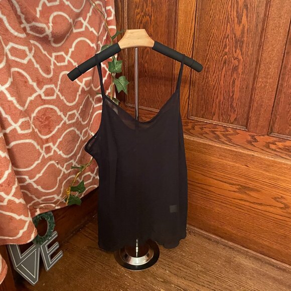 NOTATIONS Sheer Black Camisole - Picture 1 of 3